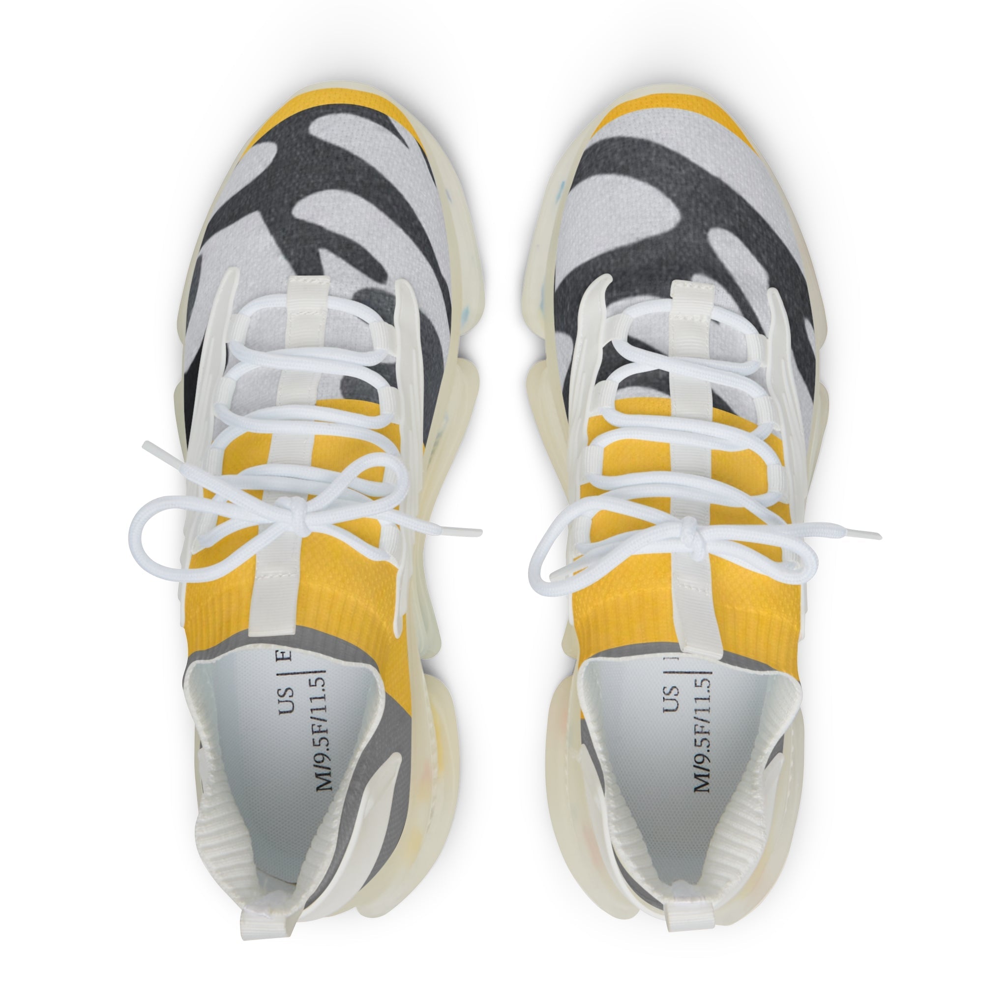 Men's Camo Yellow Mesh Sneakers – Lightweight Athletic Casual Shoes