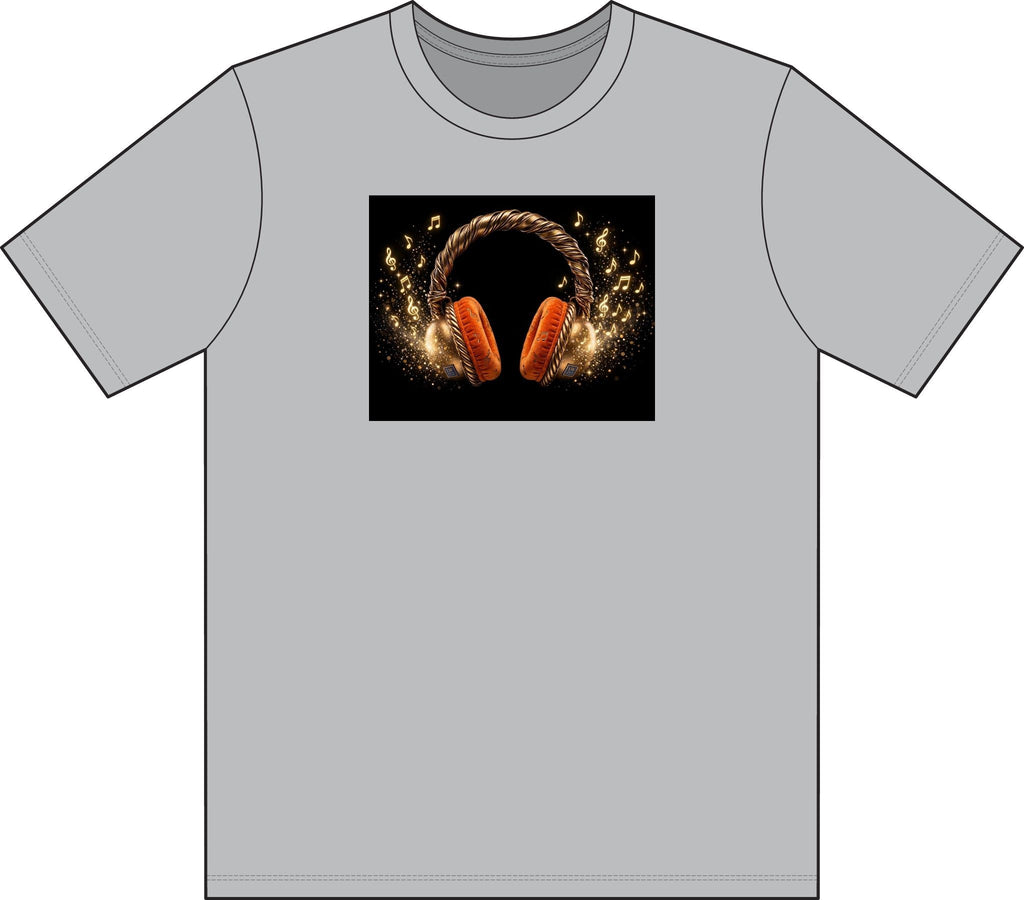 Headphone Art T-Shirt — Gold Rope Headset Graphic