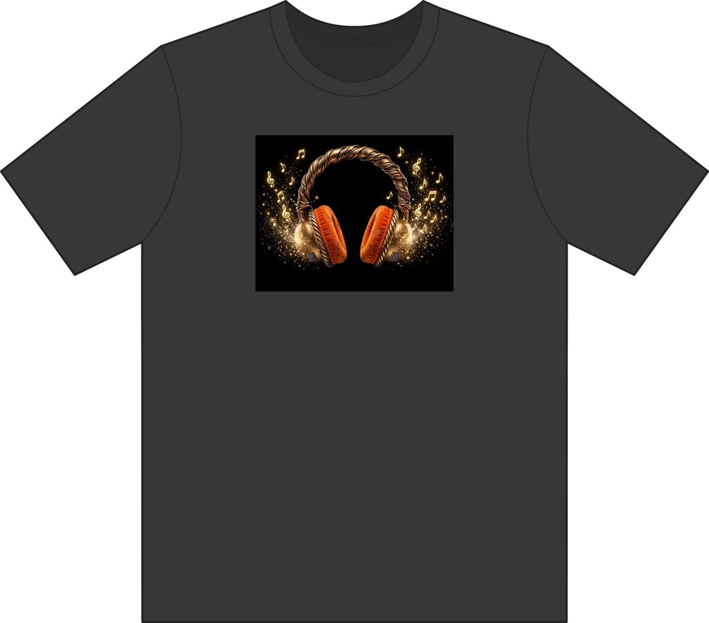 Headphone Art T-Shirt — Gold Rope Headset Graphic