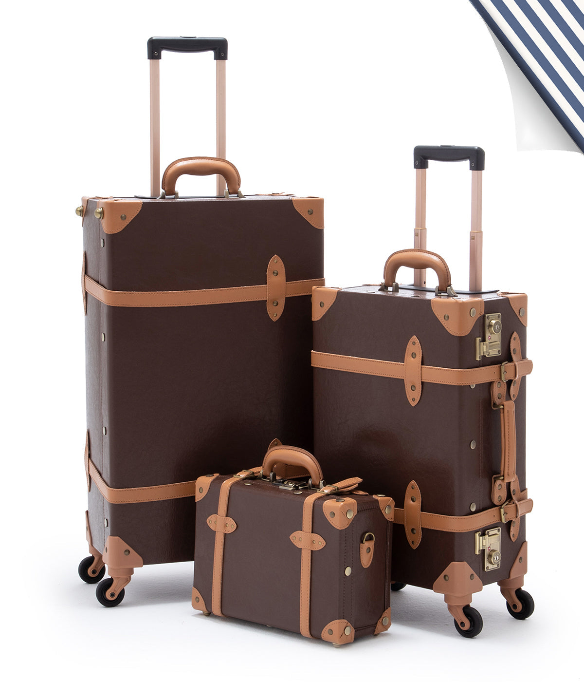 Minimalism 3 Pieces Luggage Set - Cocoa Brown's