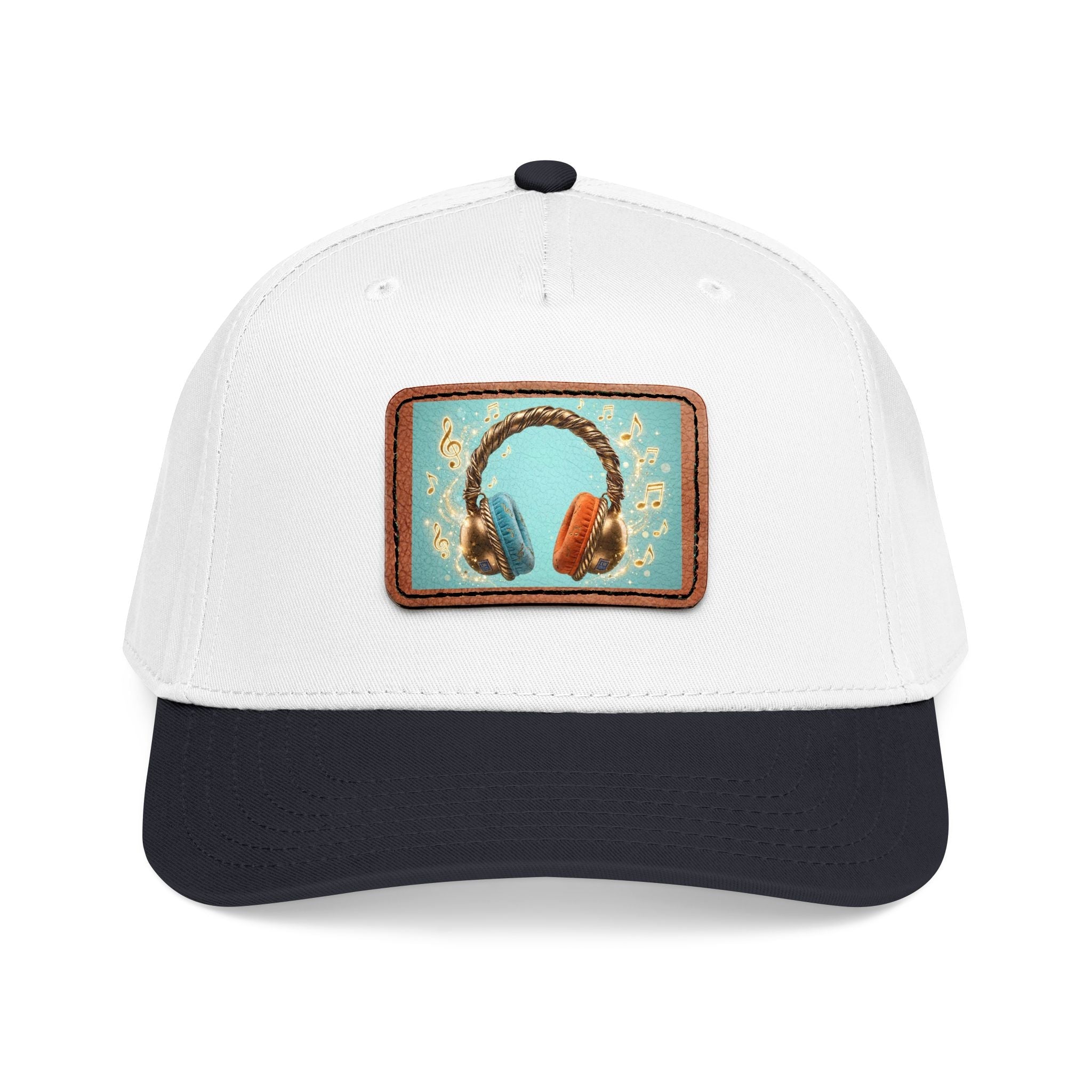 Mid Profile Baseball Cap with Leather Patch (Rectangle)
