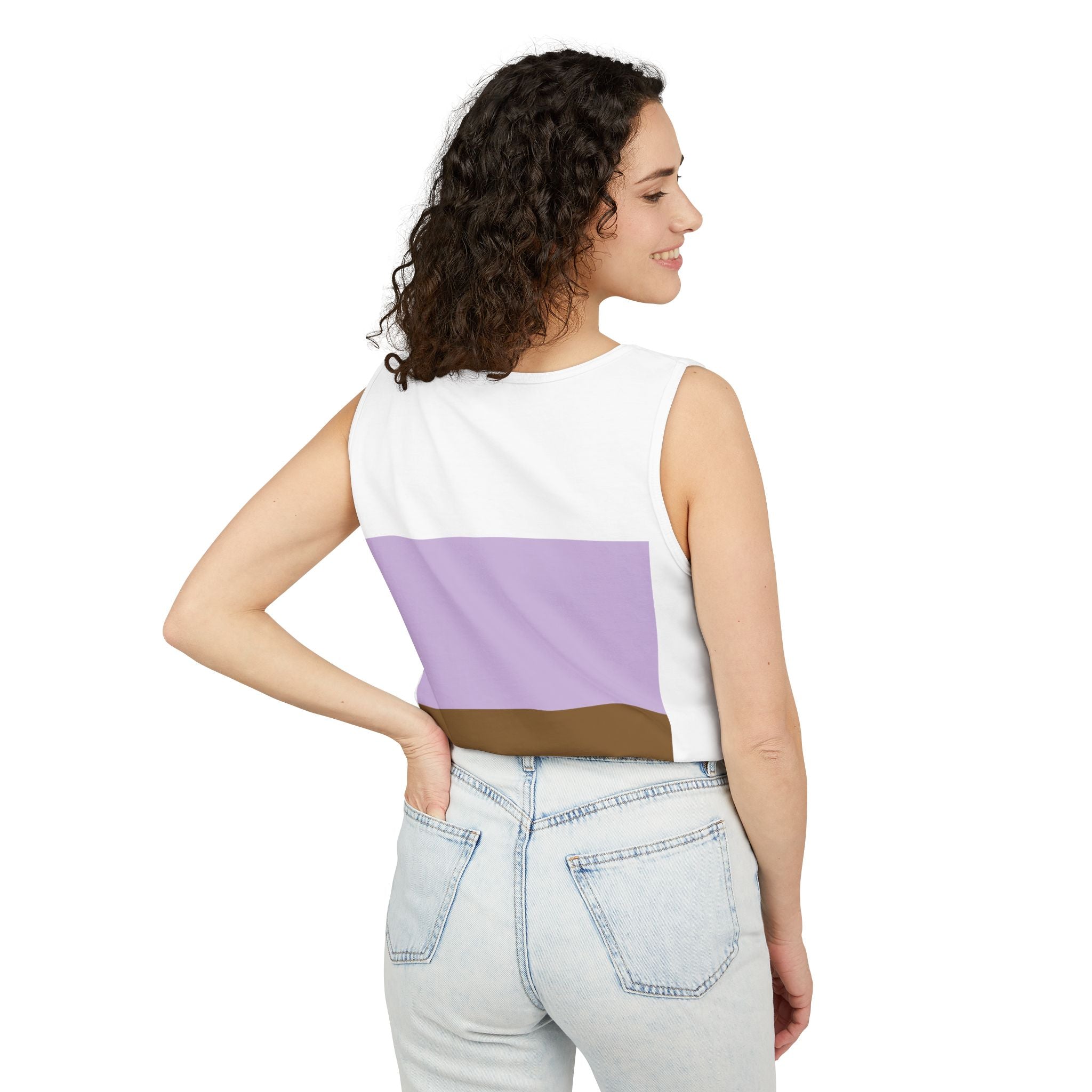 Lavender Designed Pretzel Headphones Tank Top — Funky Foodie Graphic Tank