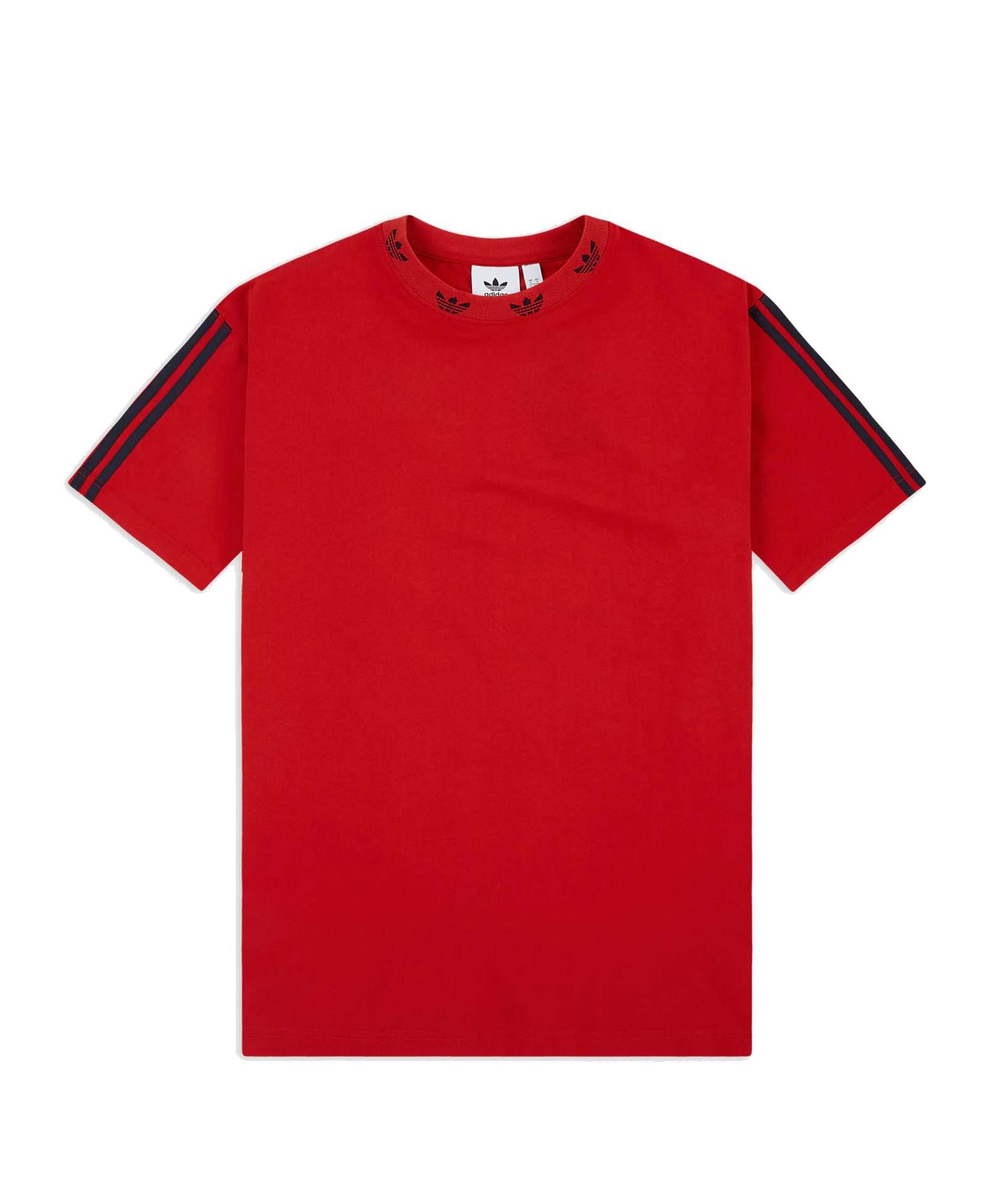 adidas Originals Men's Trefoil Ribbed T-Shirt - Scarlet/White