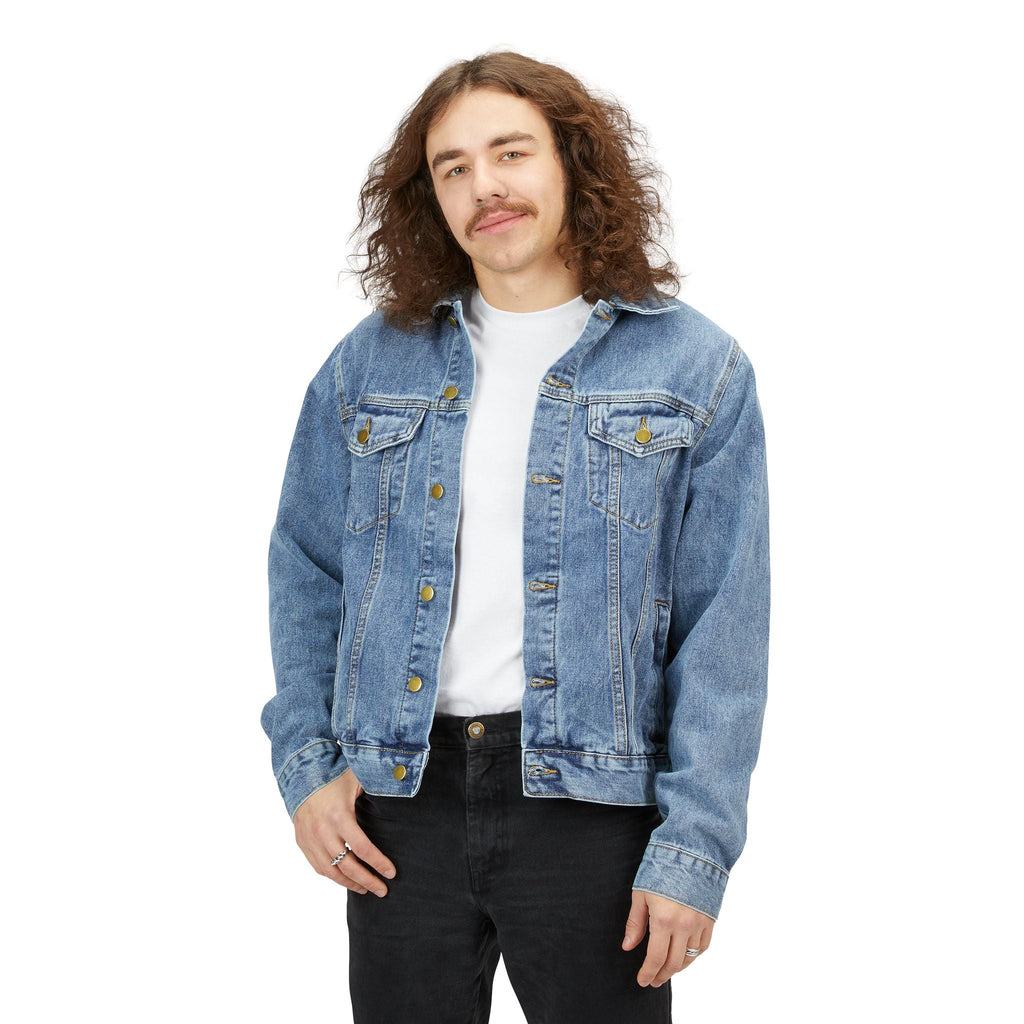 Denim Jacket — Skateboard Gold Back Patch ‘When I’m On My Board I Feel Like Gold’