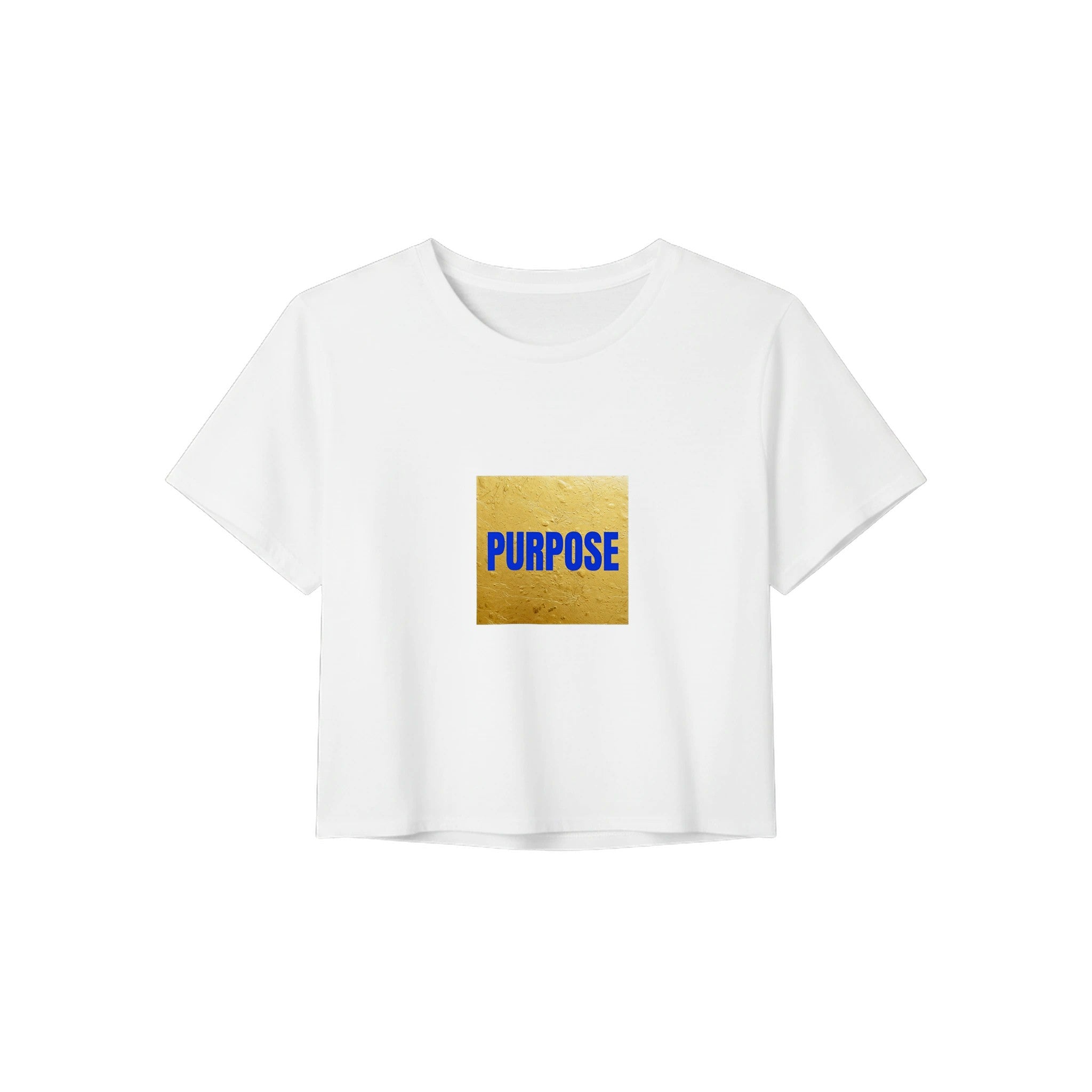 Empowered Purpose Women's Crop Tee | Gold & Blue Statement Style | Bella+Canvas 8882