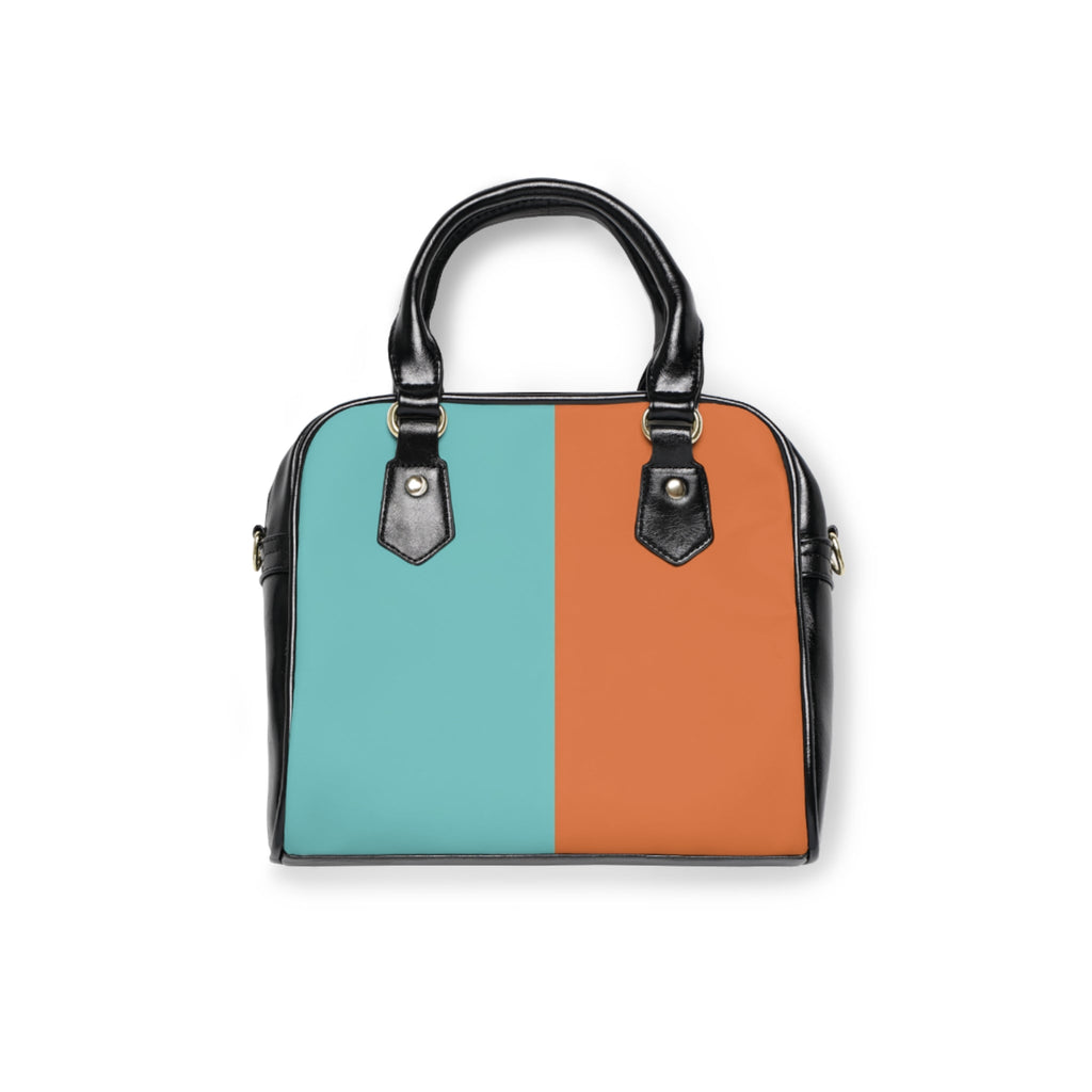 Music Headphones Shoulder Handbag — Retro Teal & Orange Tote for Music Lovers