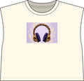 Women’s Muscle Tee — Gold & Purple Headphones Graphic