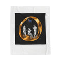 Singing music Velveteen Plush Blanket — Cozy Gold Ring Illustration with Friends Scene