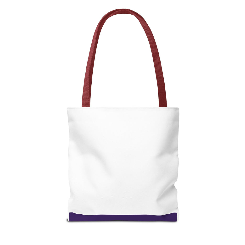 Purple Heart Tote Bag with Gold Hand Heart Design – "Lifted By The Lyrics" Art Tote