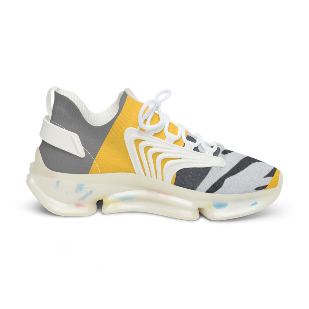 Men's Camo Yellow Mesh Sneakers – Lightweight Athletic Casual Shoes