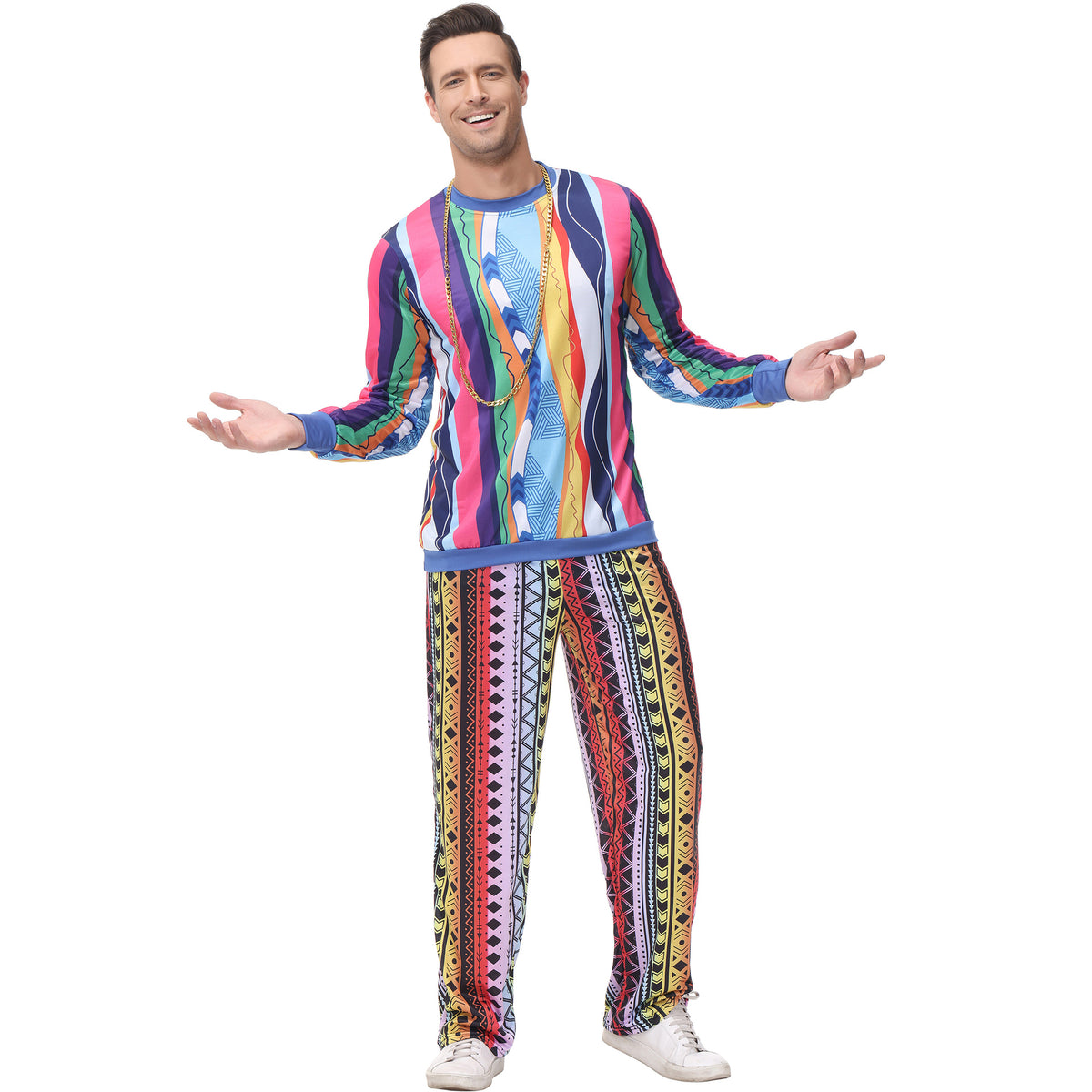 Festival Cosplay Costume Retro Hip-Hop Stage Performance Outfit Men's Role Play Uniform