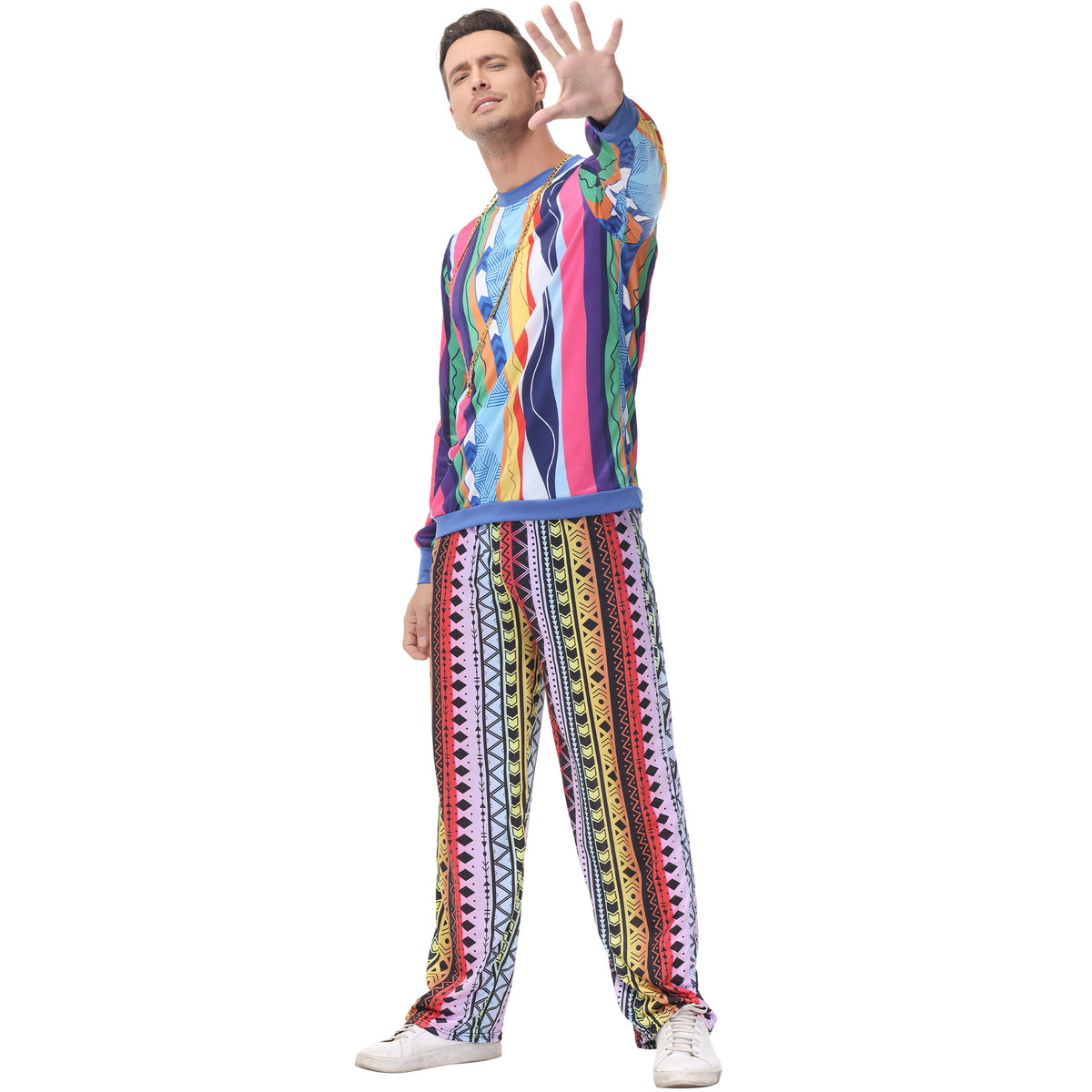 Festival Cosplay Costume Retro Hip-Hop Stage Performance Outfit Men's Role Play Uniform