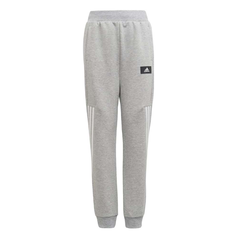 adidas Kid's Future Icons 3-Stripes Tapered-Leg Pants - MEDIUM GREY HEATHER / WHITE