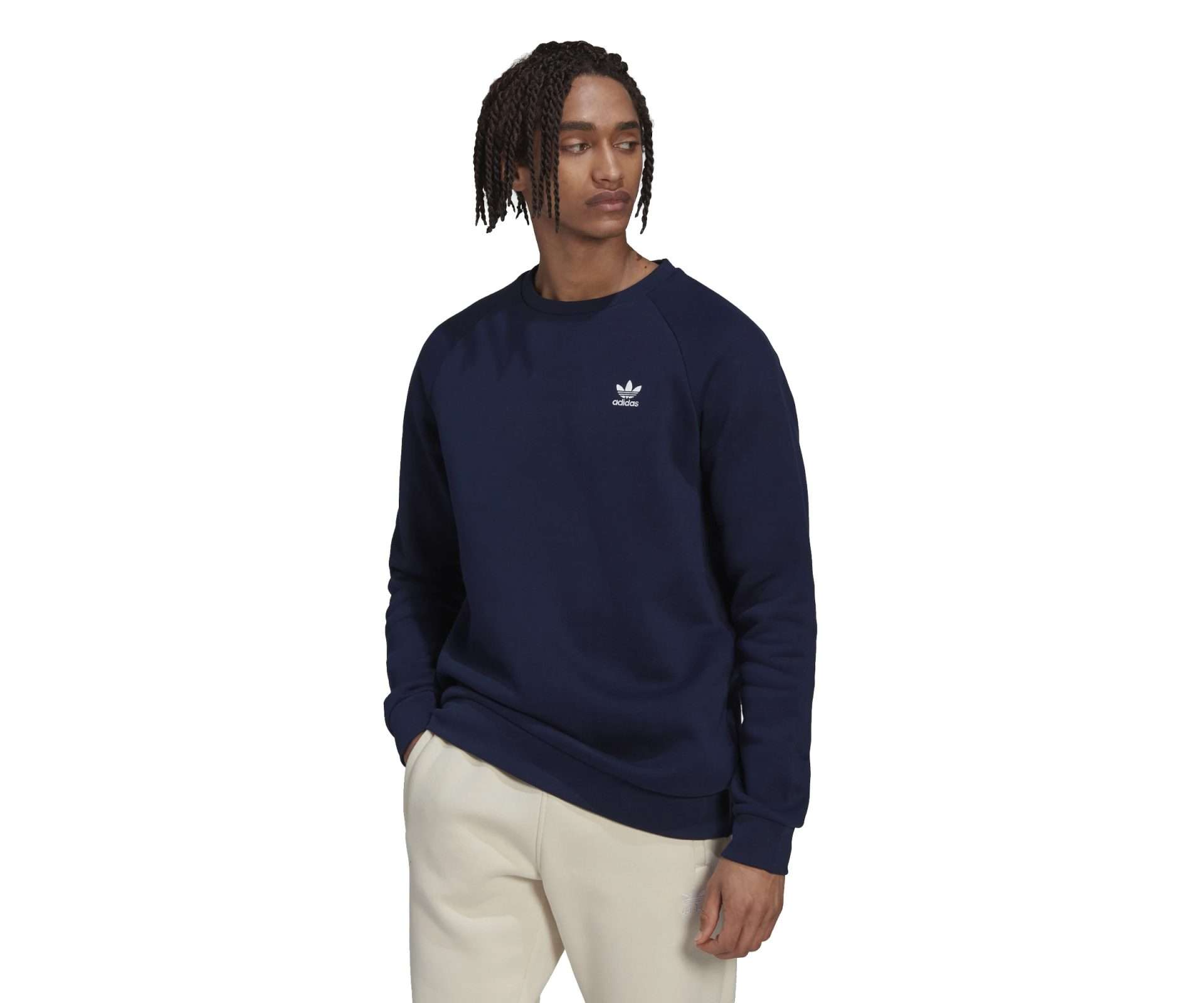 adidas Originals Men's Adicolor Essentials Trefoil Crewneck Sweatshirt - Night Indigo
