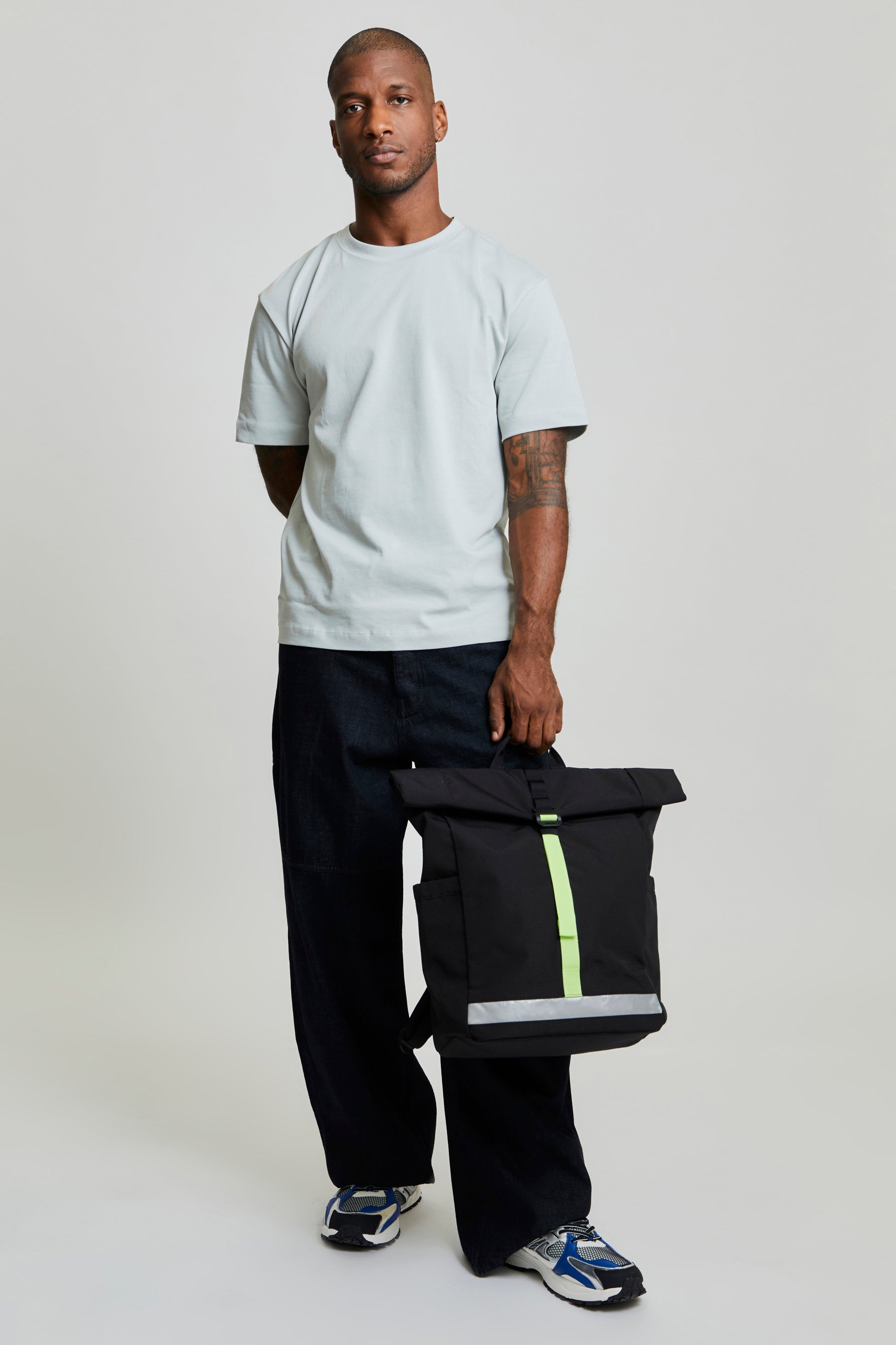 Lars Roll Backpack Black Lime Vandra
