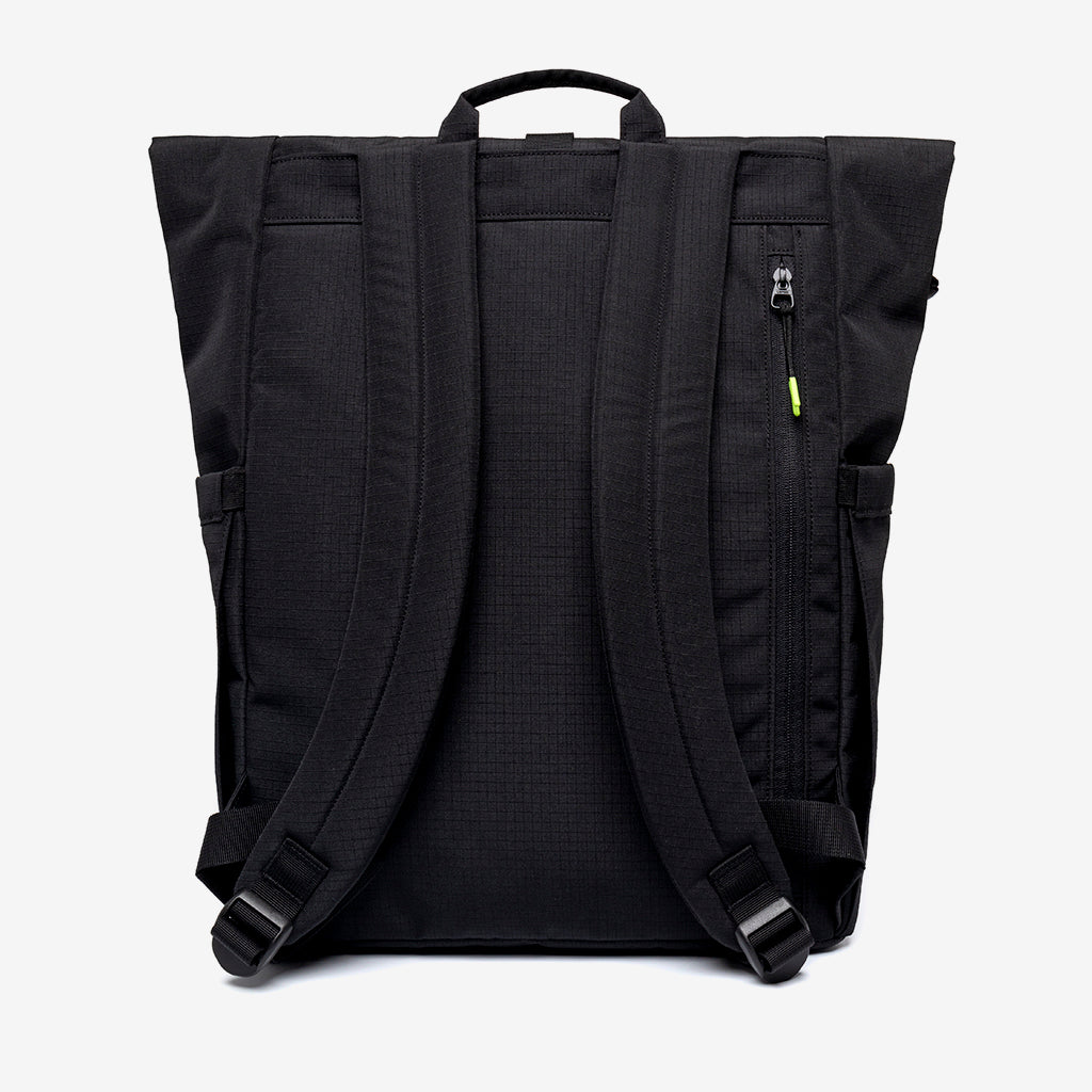 Lars Roll Backpack Black Lime Vandra