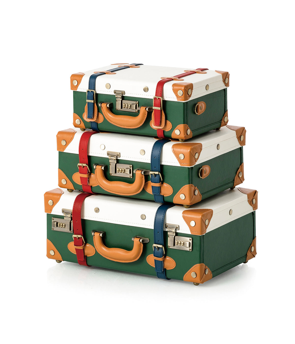 Minimalism Train Case - Green/Pearl's