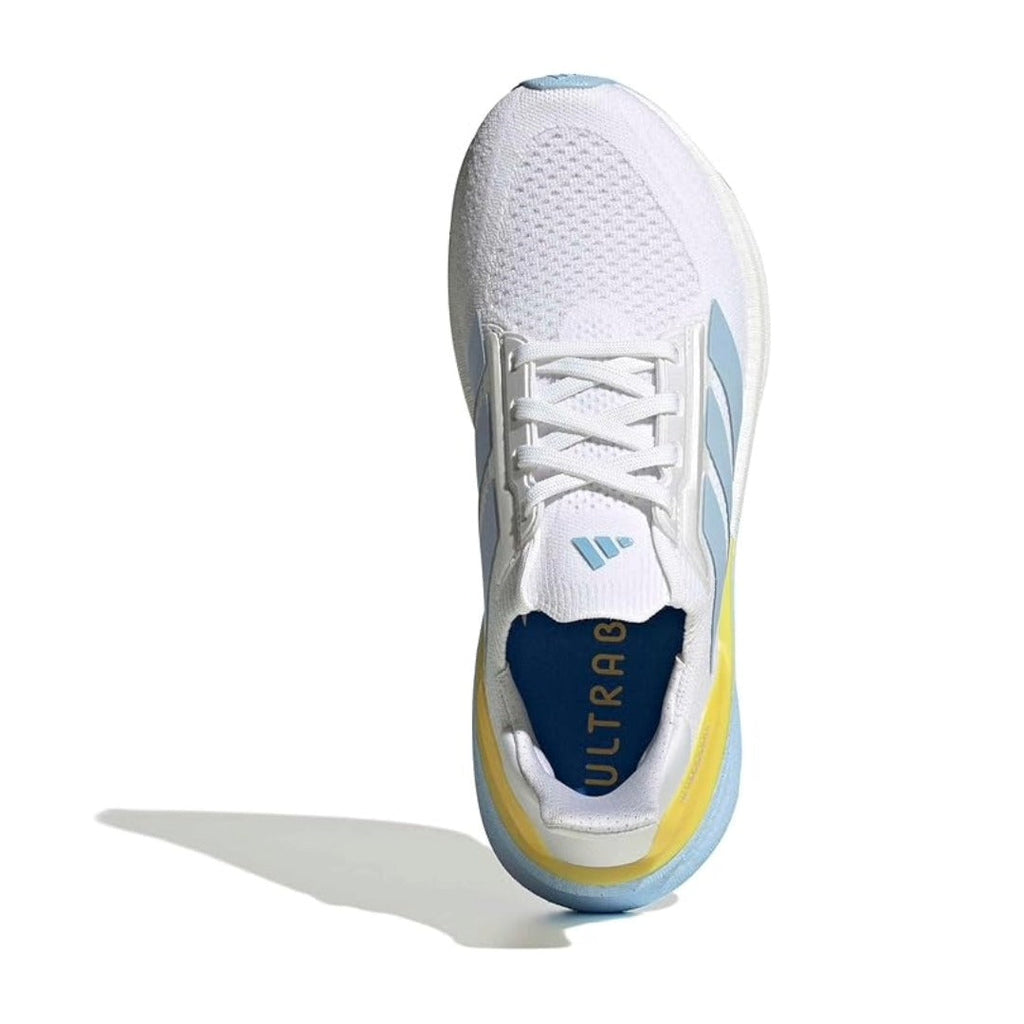 adidas Women's Ultra Boost 5X Sneaker - White/Glow Blue/Yellow