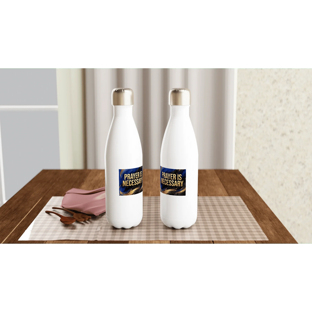 White 12oz Enamel Mug - White 17oz Stainless Steel Water Bottle
