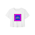 Divinely Protected Crop Tee | Bold Gold Text on Blue & Pink | Women's Bella+Canvas 8882
