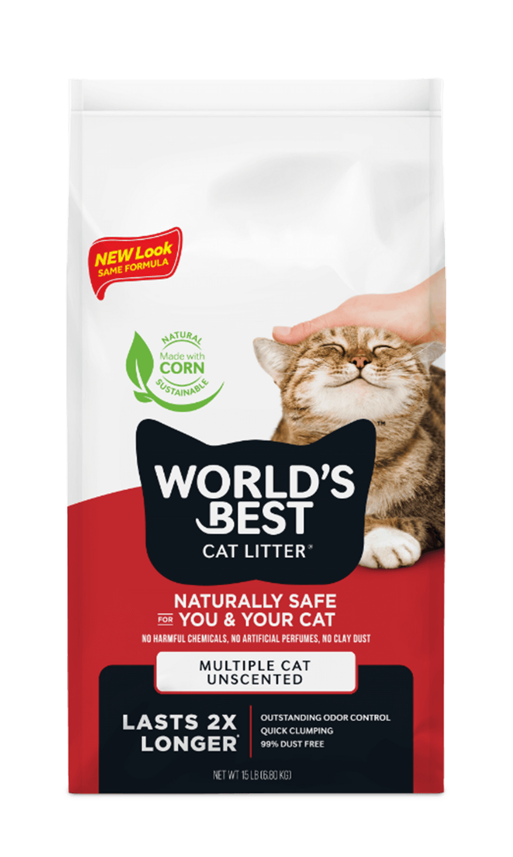 World's Best Multiple Cat Unscented Cat Litter